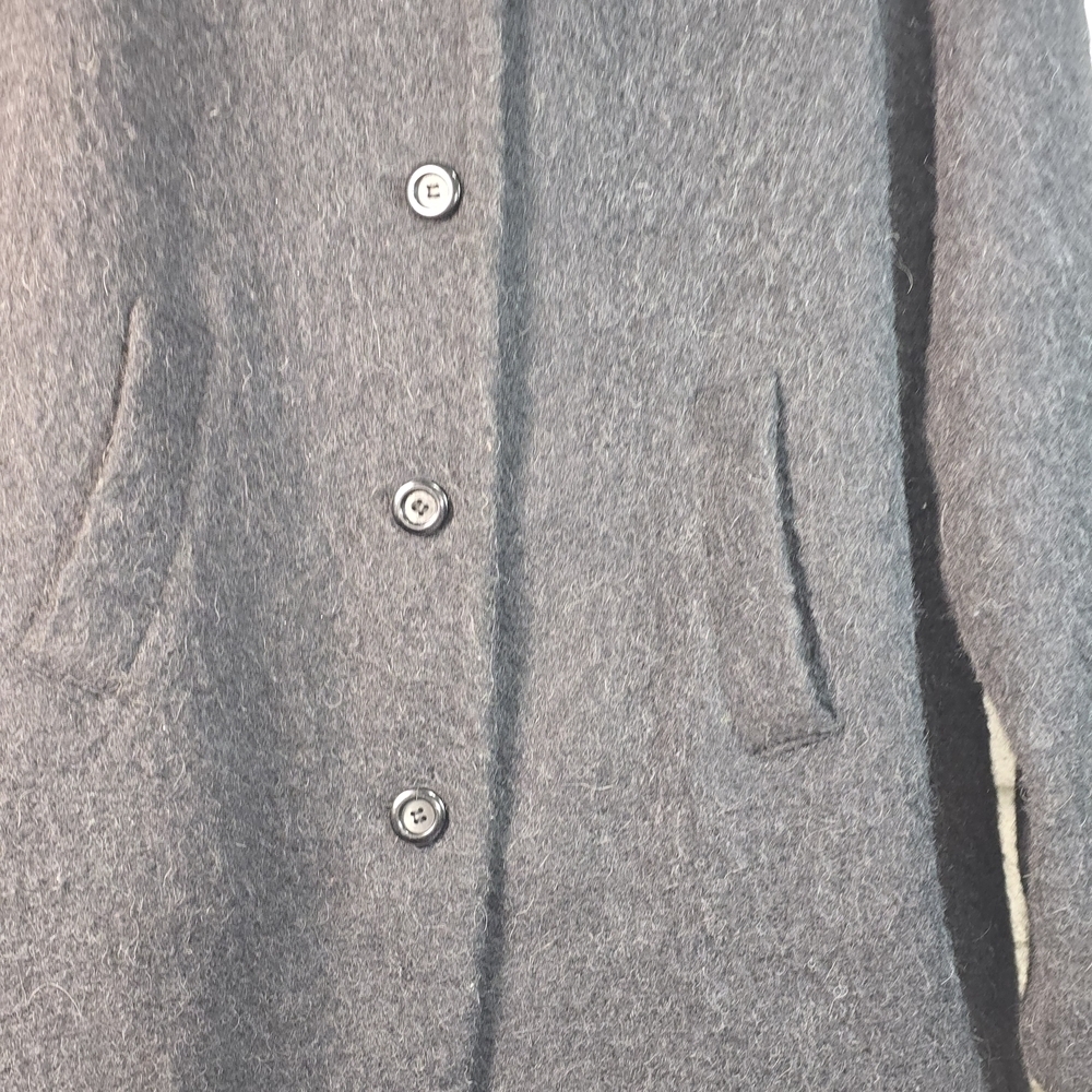 THE TOG SHOP BLACK ALPACA MOHAIR WOOL BLEND BUTTON DOWN PEA COAT WOMENS 12 EUC - Picture 3 of 8